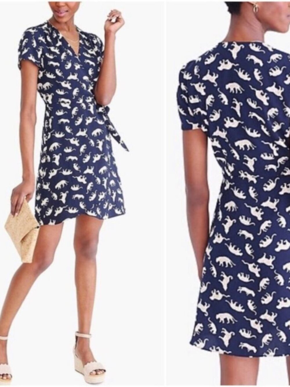 J.Crew Factory Cheetah Wrap Dress